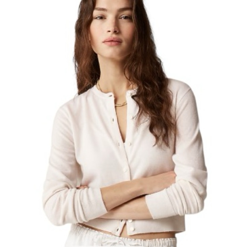 J.Crew Featherweight Cashmere Cardigan Snow Ivory Size XL NWT